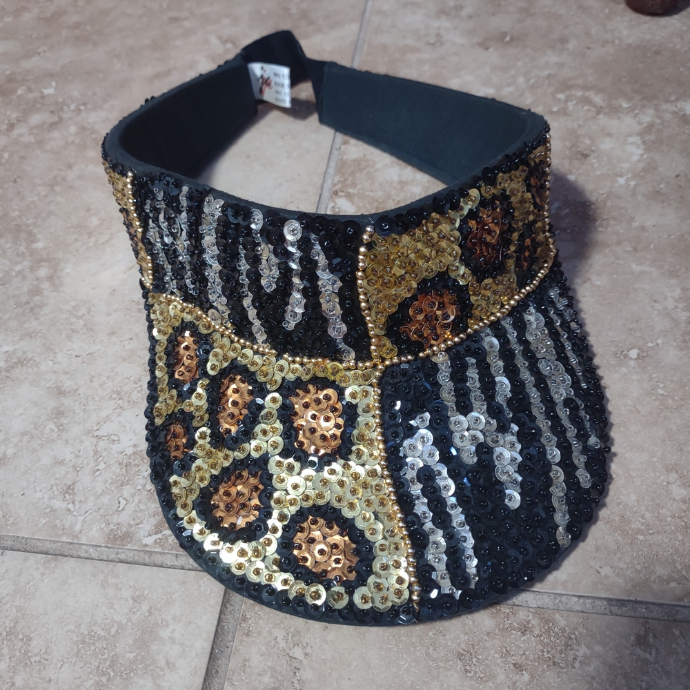 Glam Sequin Animal Print Visor
